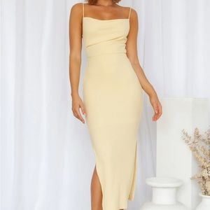 Hello Molly Yellow Midi Dress